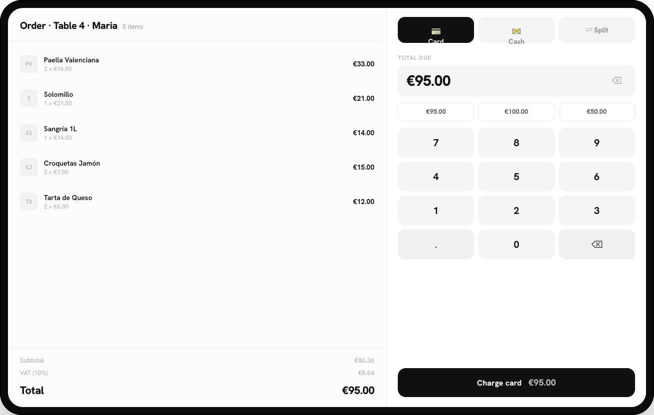 Blackdoor checkout screen
